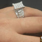 2CT Diamond Solid 10k White Gold Ring Engagement Wedding Cinderella Ladies REAL