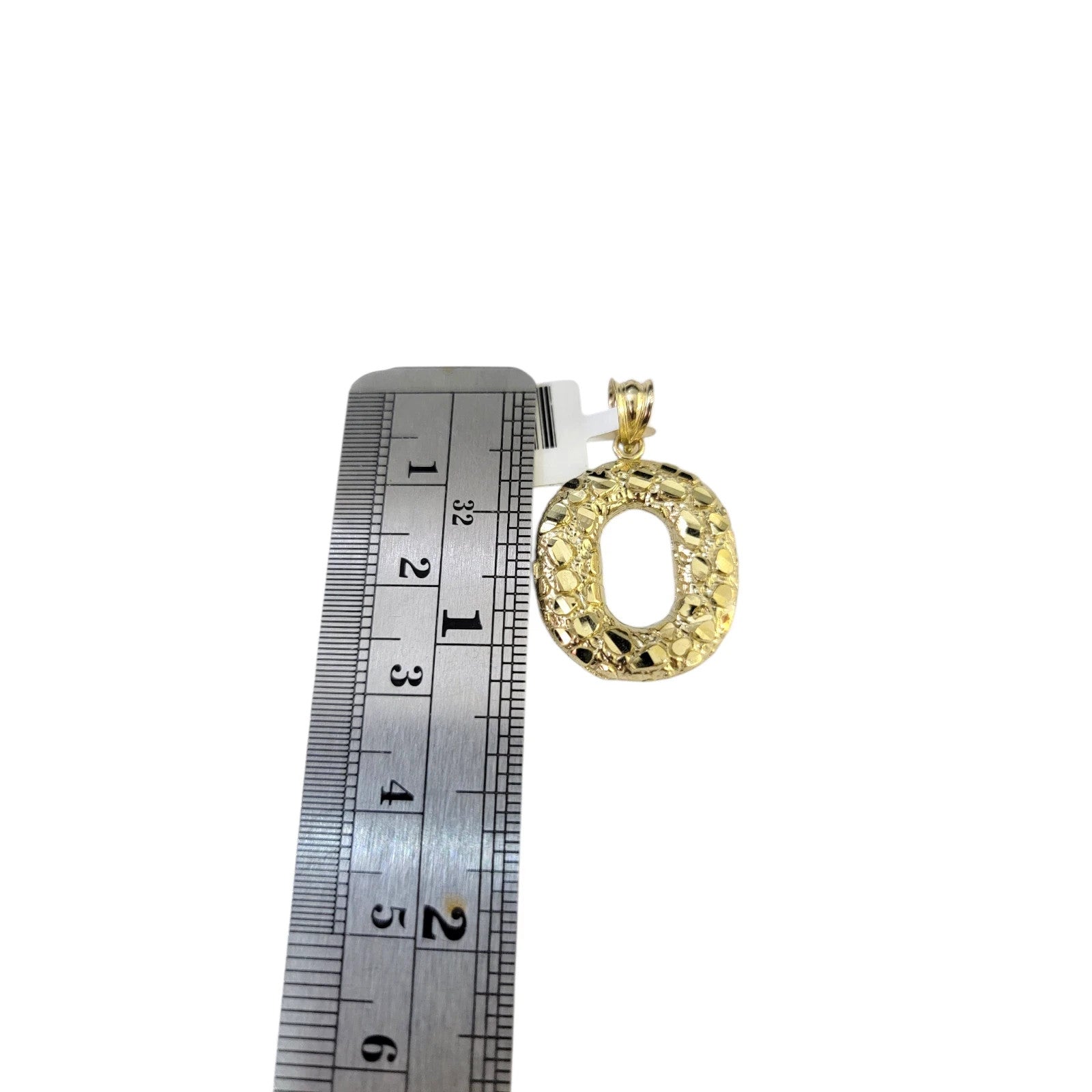 10k Gold Franco Chain O Nugget Initial Charm Pendant Necklace SET 2.5mm 16"-26"