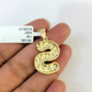 10k Gold Franco Chain 2.5mm 16"-26" S Nugget Initial Charm Pendant Necklace SET
