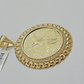 1947 Mexican Centenario Coin Charm Pendant Replica 50 pesos With Bezel 10kt Gold