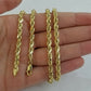 REAL 10k SOLID Gold Rope Chain 4mm 24" Yellow Gold Necklace Diamond Cuts Unisex