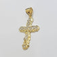 Real 10k Gold Cross Charm pendant & Franco Chain Necklace 2.5mm 18" Men Women
