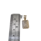 Real 10k Yellow Gold Pillow Diamond Charm Pendant 1'' inch Genuine 10kt