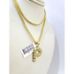 10k Gold Franco Chain 2.5mm 16"-26" P Nugget Initial Charm Pendant Necklace SET