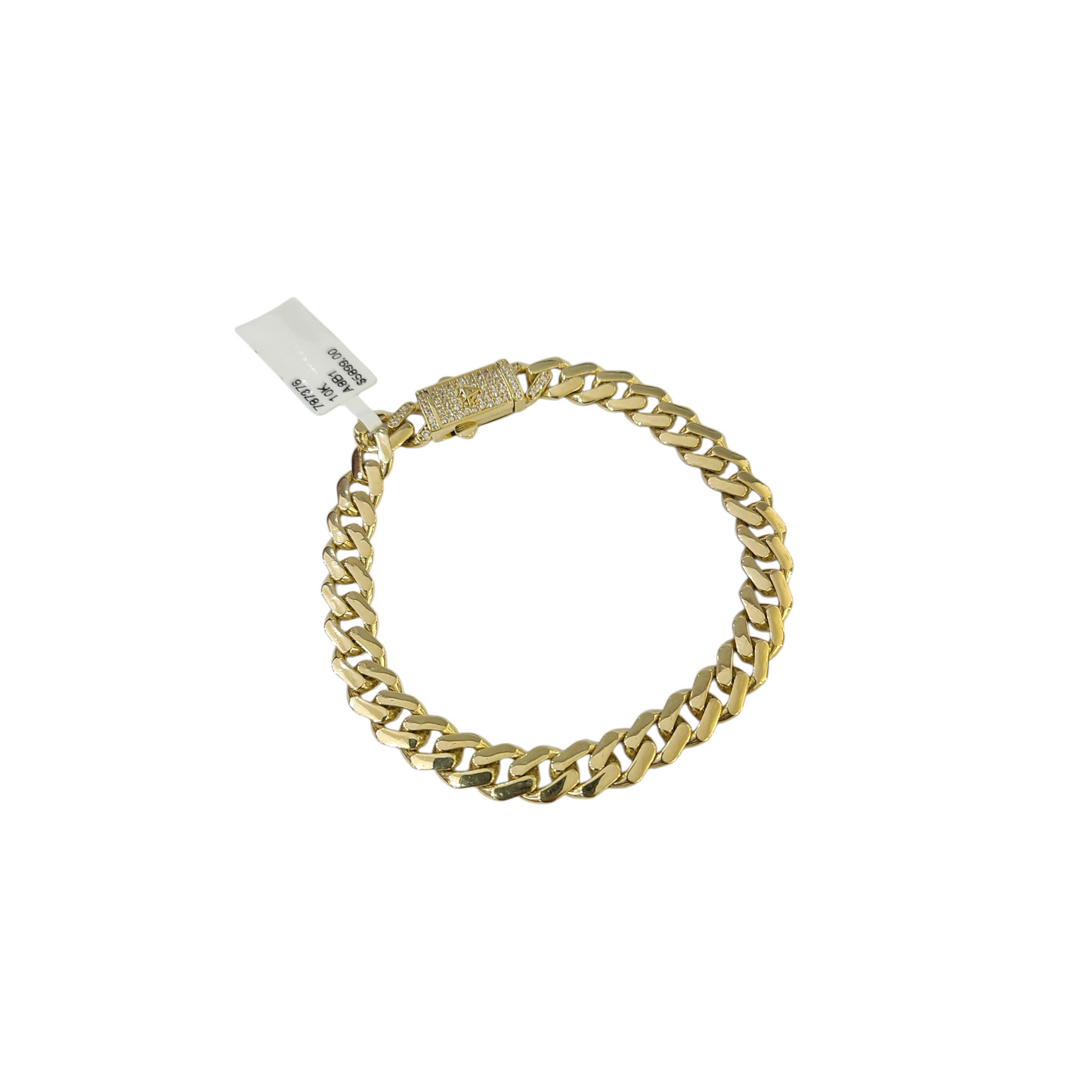 10k Yellow Gold Bracelet 7 Inch Royal Monaco Cuban Link 7mm Box Clasp