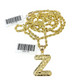Real 10k Rope Chain 3mm 18"-28" Set Z Necklace Nugget Initial Charm Pendant Gold