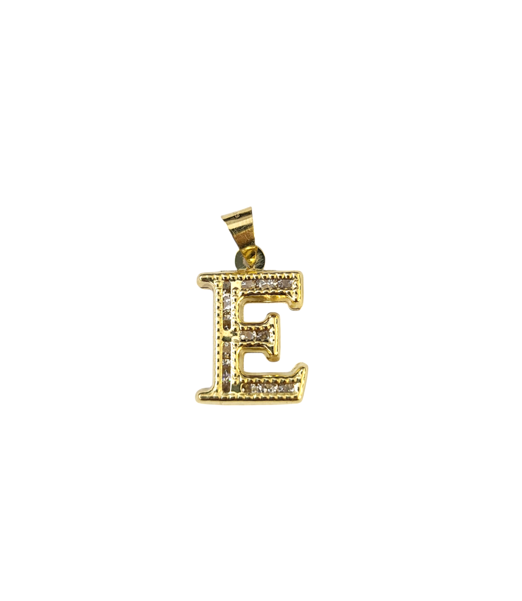 10k 2.5mm Rope Chain E Initial Alphabet Pendant 16"-28" Gold Set Charm Necklace