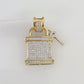 10k Yellow Gold Diamond Lock Key Charm Real 10Kt Pendant Natural Genuine