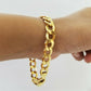 10k Yellow Gold Miami Cuban Bracelet 10mm Link 8 inch, Real gold hand chain 10kt