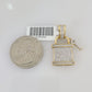 10k Yellow Gold Diamond Lock Key Charm Real 10Kt Pendant Natural Genuine