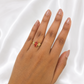 10k Gold Floral Ring Orange Marquise CZ Stone Statement Ladies Statement