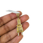 10k Solid Figaro Chain Plug Diamond Charm Necklace SET 4mm 22" Pendant