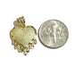 10k Love Heart Yellow Gold Dripping Heart Charm Diamond Cut Pendant Men Women