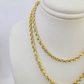 Real 18k Rope Chain Necklace 22 Inches 3mm Yellow Gold Men Women 18KT SOLID