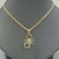 10k Gold Zodiac Scorpio Charm Pendant 2.5mm Rope Chain 18 20 22 24 26 28 Inches