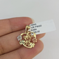 10k Sweet 15 Charm Trio Pendant Rose Yellow White Gold Women REAL
