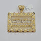 14k Yellow Gold Pendant Nugget Last Supper Charm Medallion Square REAL 14KT Mens