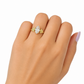 10k Gold Floral Marquise CZ Ring Women Yellow Gold Flower Design Statement