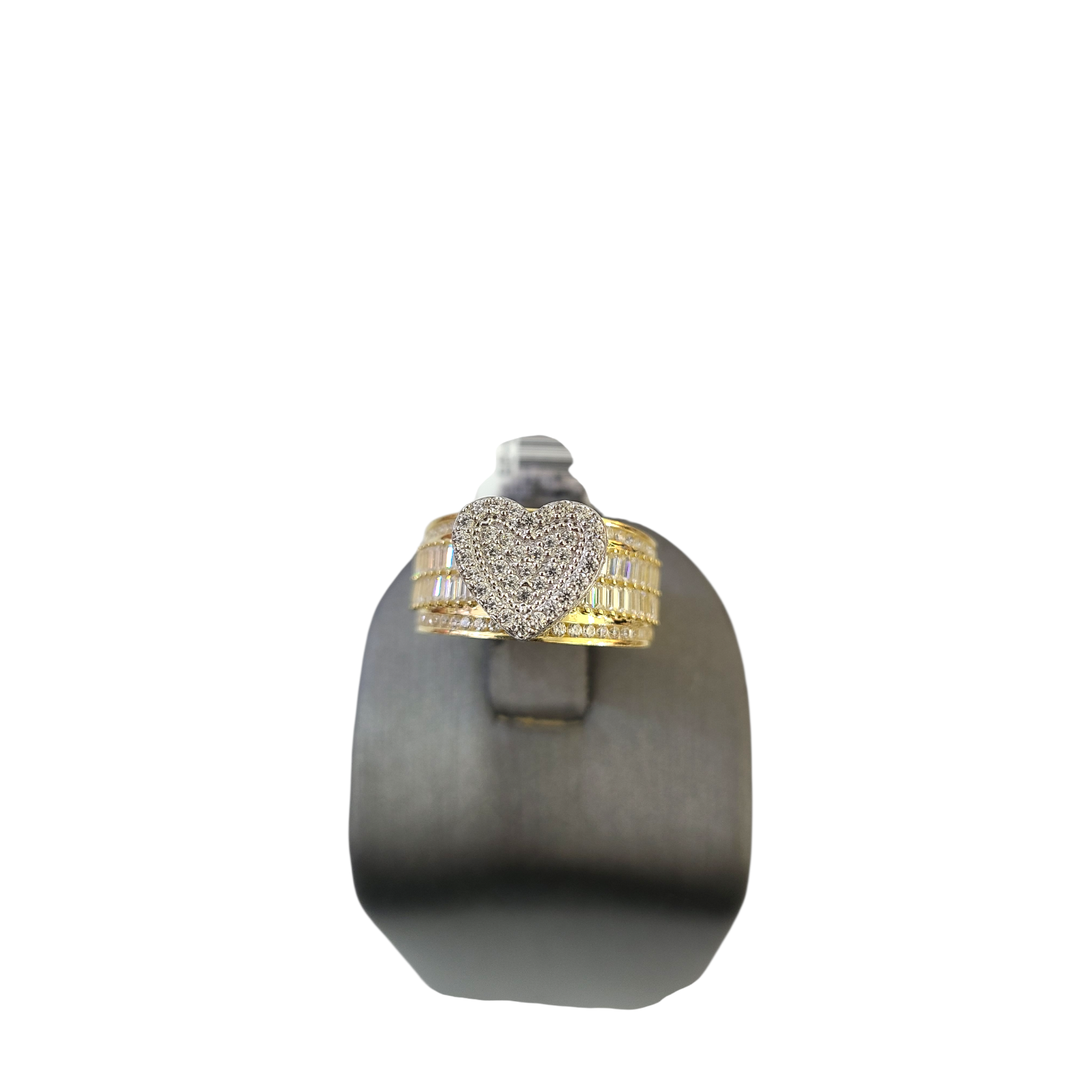 Real 10k Solitaire CZ Ring Yellow Gold Men 10Kt Genuine