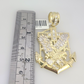 Real 10k Gold Byzantine Necklace Eagle Anchor Charm SET Chain 20"-30" 4mm