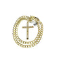 10k Yellow Gold Cuban Curb Chain Crucifix Cross Pendant Charm 8mm Necklace Men