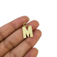 10K Yellow Gold M Initial Charm Pendant Alphabet Real 10kt Men Women