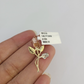 10k Rose Flower Charm Trio Pendant Charm Yellow White Gold Women REAL