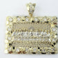 Real 10k Yellow Gold Mens Nugget Last supper pendant 2" Charm Diamond Cut ,Jesus