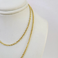 Real 18k Rope Chain Necklace 22 Inches 2mm Yellow Gold Men Women 18KT SOLID