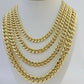 Real 14k Gold Chain Necklace Miami Cuban Link 6mm-9mm 8"-30" Inch ,Strong, Men's