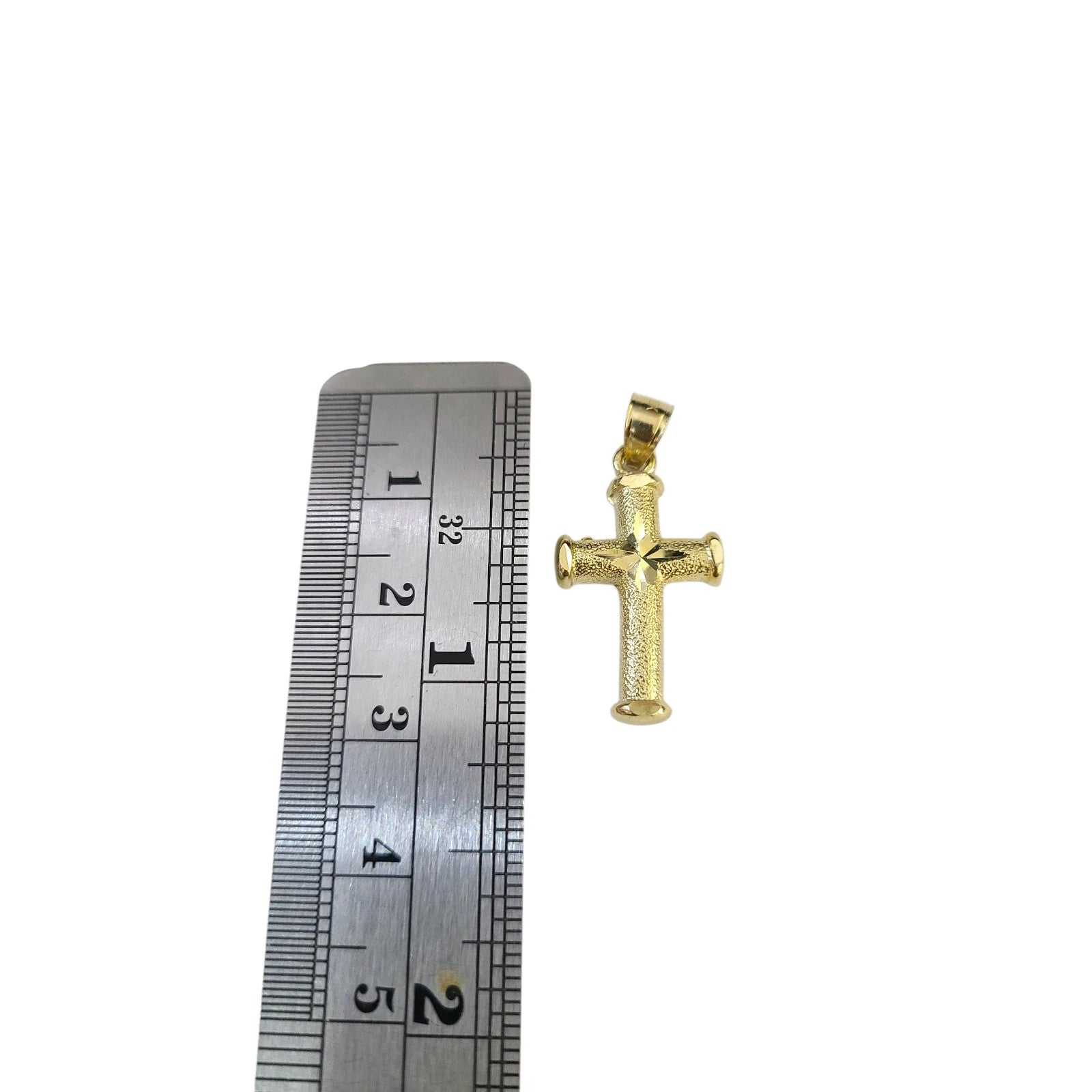Real Gold 10k Chain Pendant SET Cross Charm Miami Cuban Link Necklace 2.5mm