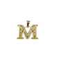 10k 2.5mm Rope Chain M Initial Alphabet Pendant 16"-28" Gold Set Charm Necklace