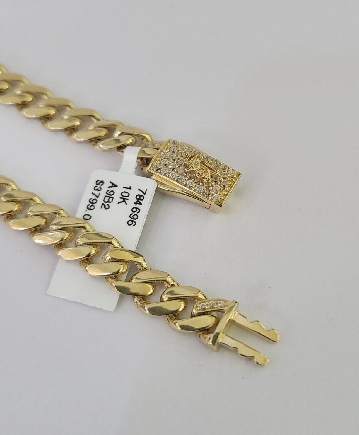 Real 10K Gold Royal Monaco Bracelet 8" Box Clasp 7mm Genuine Unisex