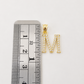 10K Gold Solid Franco Chain M Initial CZ Stone Pendant Set 1mm 16 18 20 22 Women
