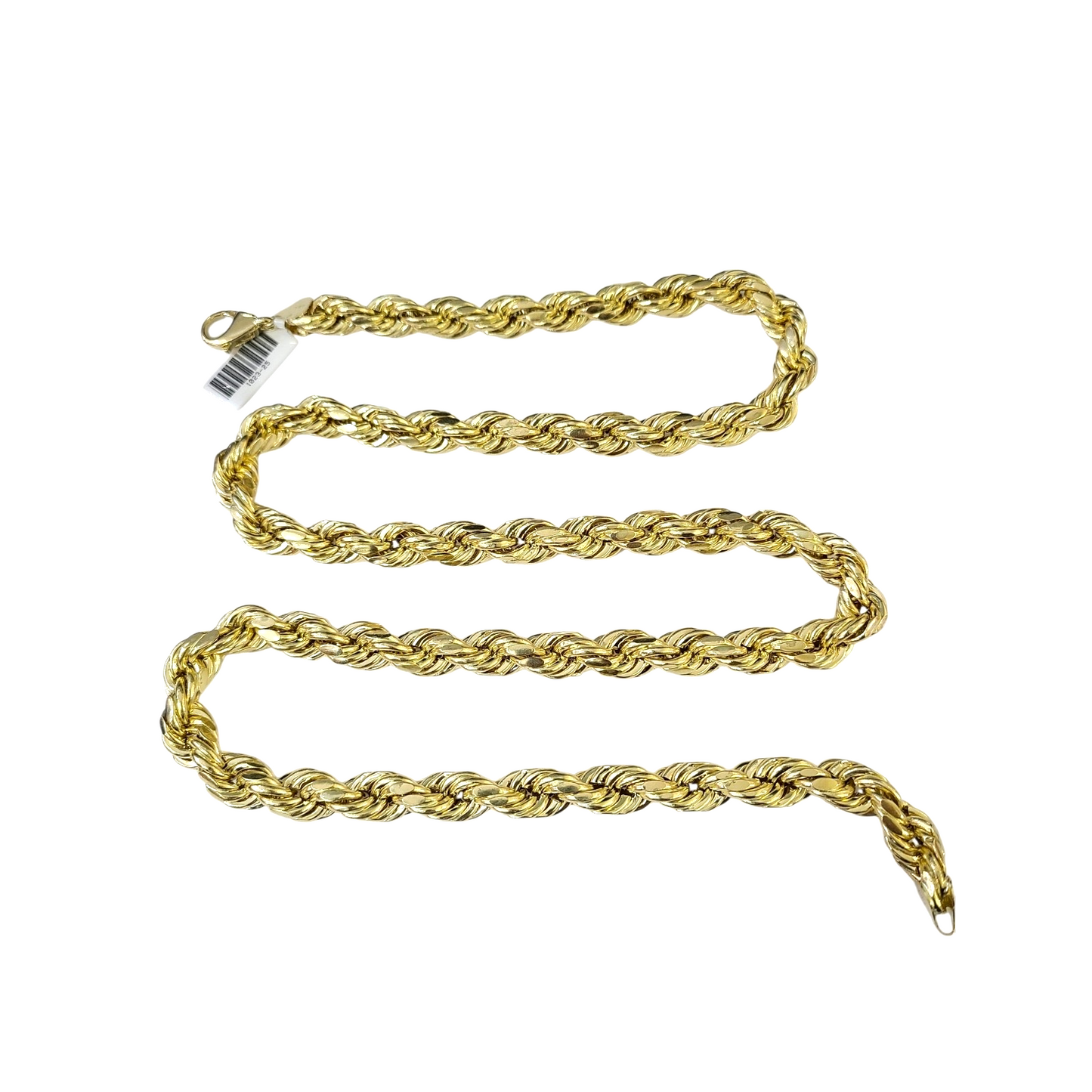 10k Yellow Gold Rope Chain Necklace 10mm 20-30 Inch Diamond Cuts Men's 10kt