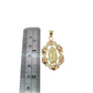 Real 10K Virgin Mary Pendent Charm Two Tone Pink Yellow Gold Holy Mother