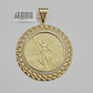 1947 Mexican Centenario Coin Charm Pendant Replica 50 pesos With Bezel 10kt Gold