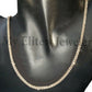 10k Yellow Gold Tennis Chain Necklace 24" 4mm Diamond Cuts Unique Design, Real Gold