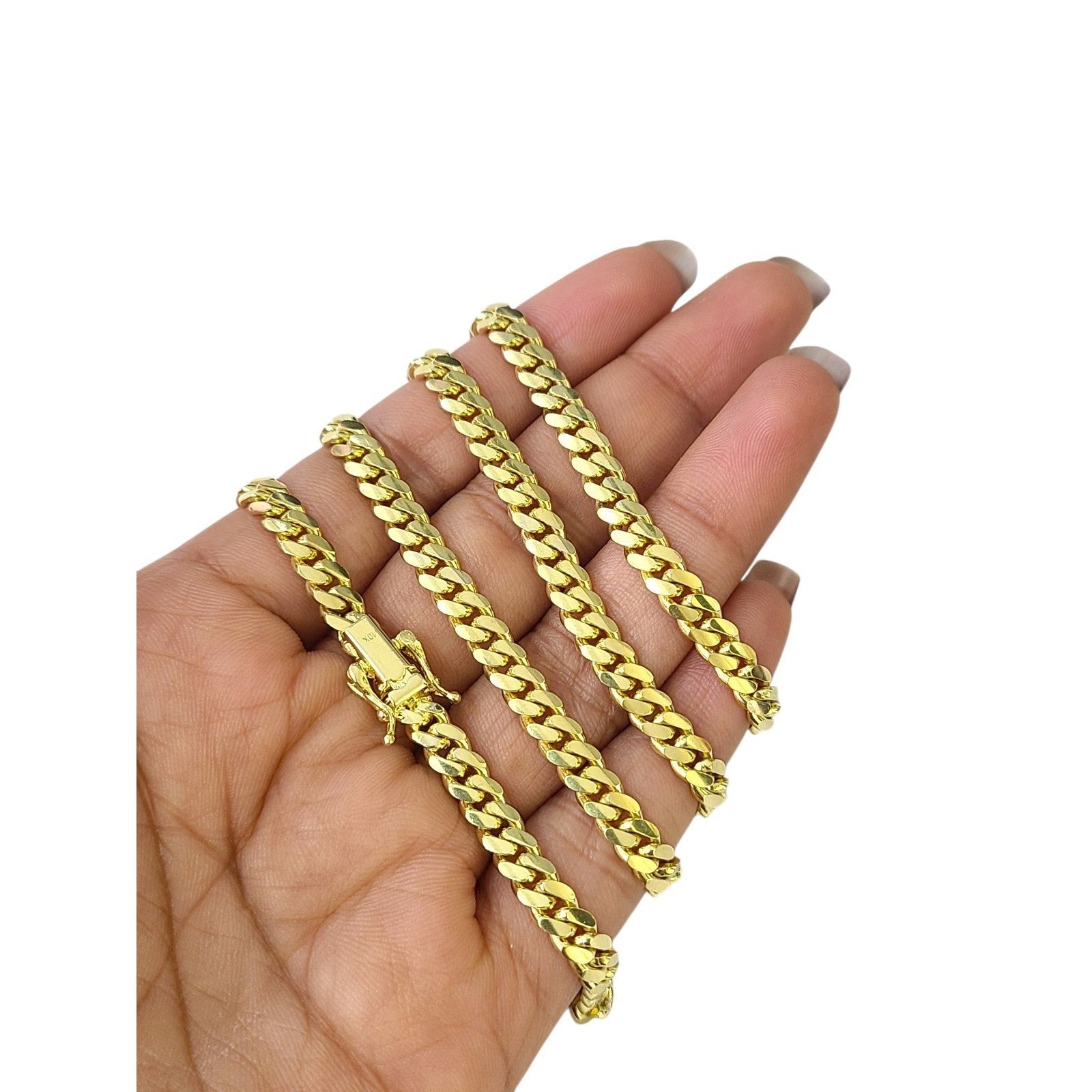 10K SOLID Gold Miami Cuban Link Chain 5mm 24" Inch Men Women Real Necklace
