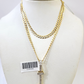 10k Gold Chain Necklace I Diamond Initial Pendant Set Cuban Curb 3mm 20"-30"