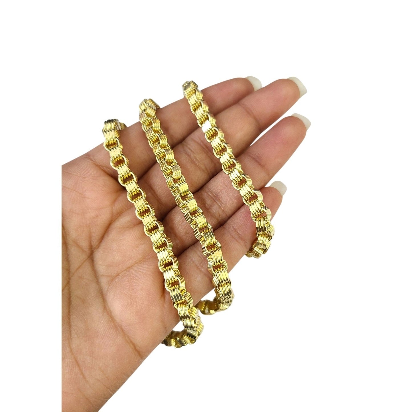 10k Yellow Gold Necklace Box Byzantine Chain 5mm 20"-28" inch REAL 10kt