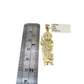 Real 10k Gold Franco Chain Saint Jude Charm Pendant Necklace SET 2.5mm 18"-26"