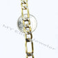 10k Yellow Gold Figaro Link Bracelet 7.5" Inch Diamond Cut 100% REAL 8mm , REAL