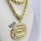 Real 10k Rope Chain Last Supper Necklace Pendant Set 7mm 20"-30" Gold Men