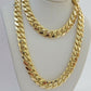 Solid 10k Gold Chain 10mm Miami Cuban Link Necklace 24" Men's Box Lock REAL 10kt