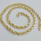 Real 10k Men Yellow Gold Rope Chain Necklace 6mm 30" Inch LOBSTER LOCK