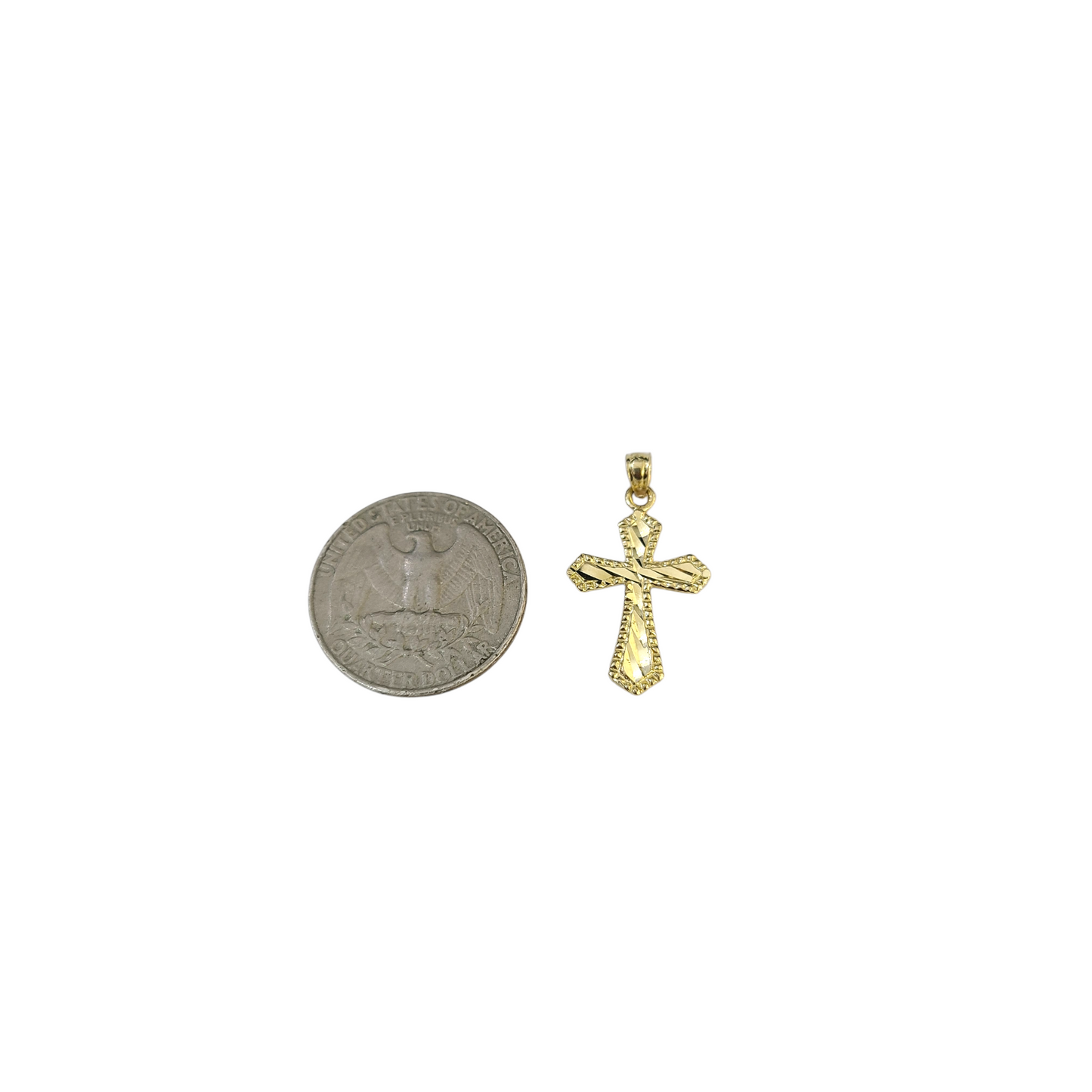 Real Gold 10k Rope Chain Cross Charm Necklace Pendant Set 2mm 16"-26" Gold