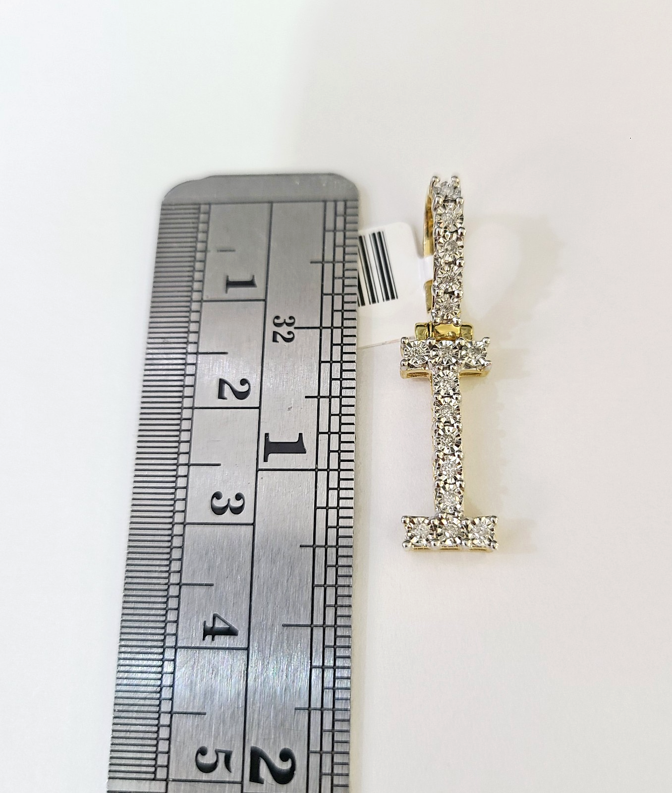 10k Gold Chain Necklace Cuban Curb I Diamond Initial Pendant Set 3mm 20"-30"