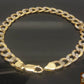 REAL 10k Gold Cuban Link Bracelet Diamond Cuts 9Inch Men Women
