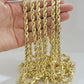 Real 10k Yellow Gold Rope Necklace 7mm Chain 18"-30" Inch Diamond Cut, 10kt MENS